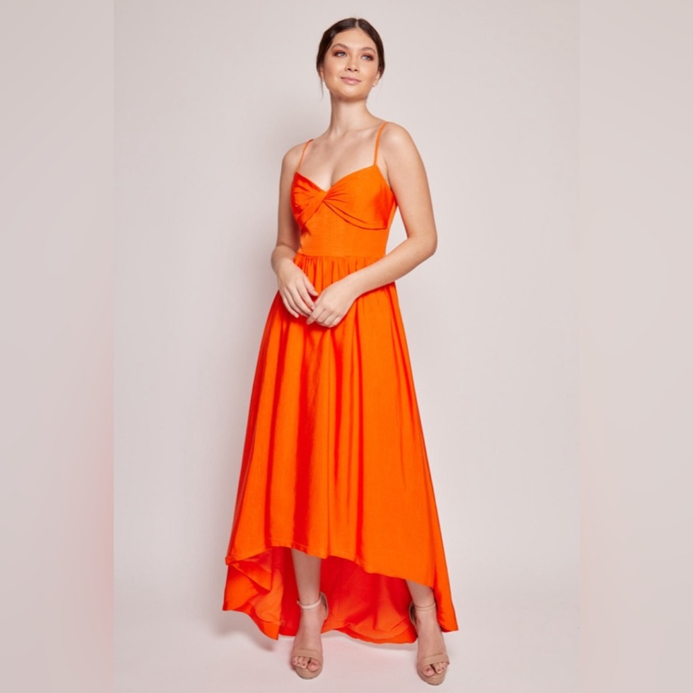 ML MONIQUE LHUILLIER Gathered twisted faille midi dress